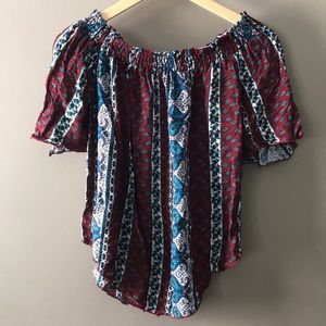 Off the shoulder paisley top